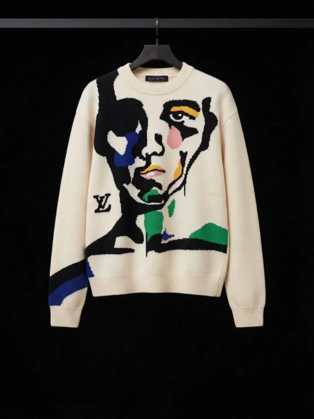 Louis Vuitton Portrait Intarsia Crewneck Sweater Size XL